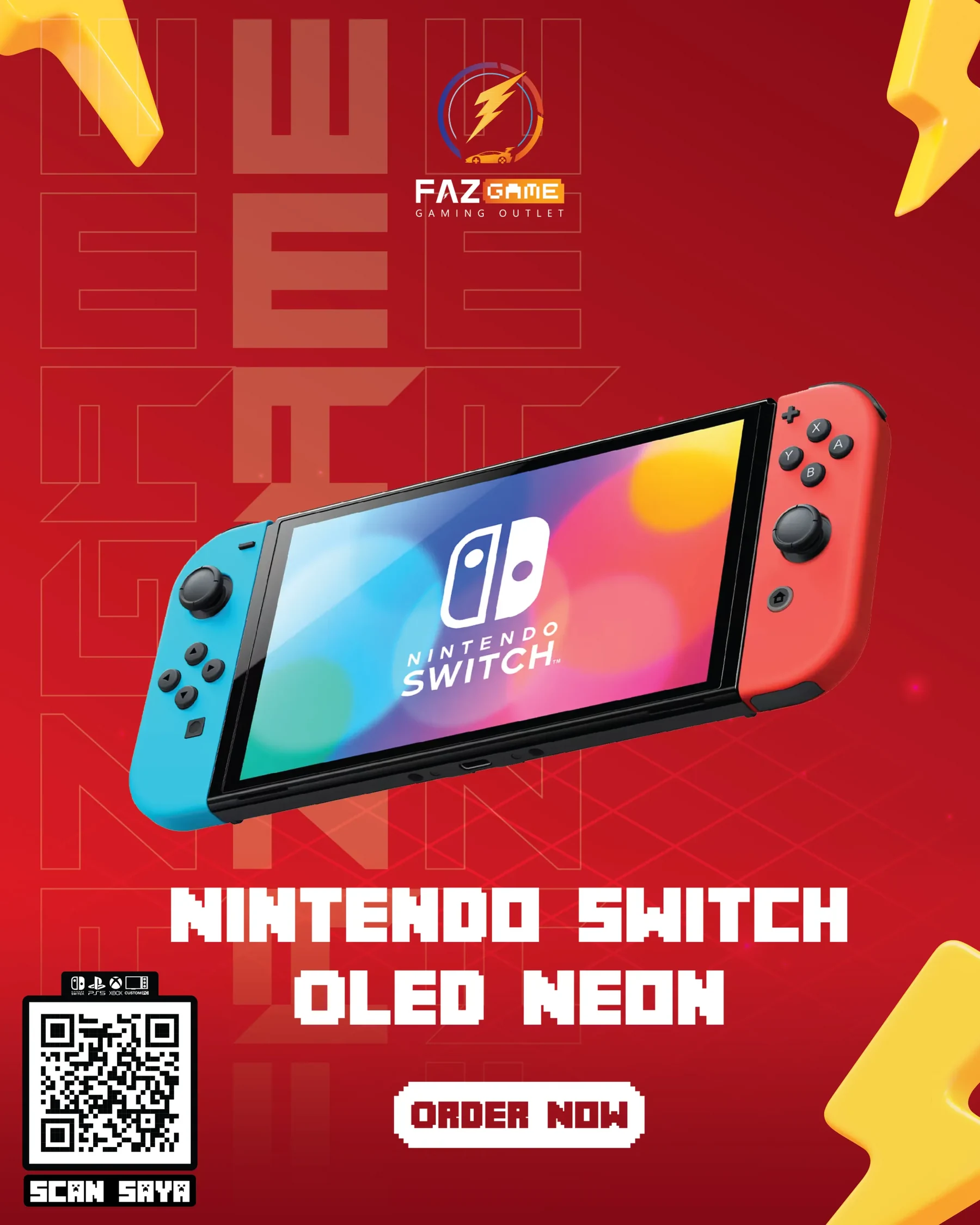 Nintendo Switch OLED Neon used console