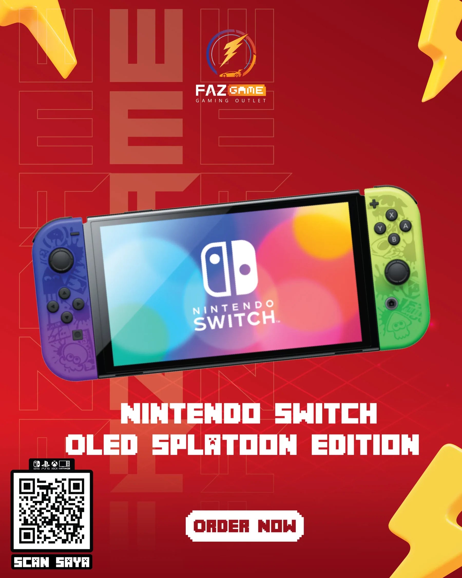 Nintendo Switch OLED Splatoon Edition used console