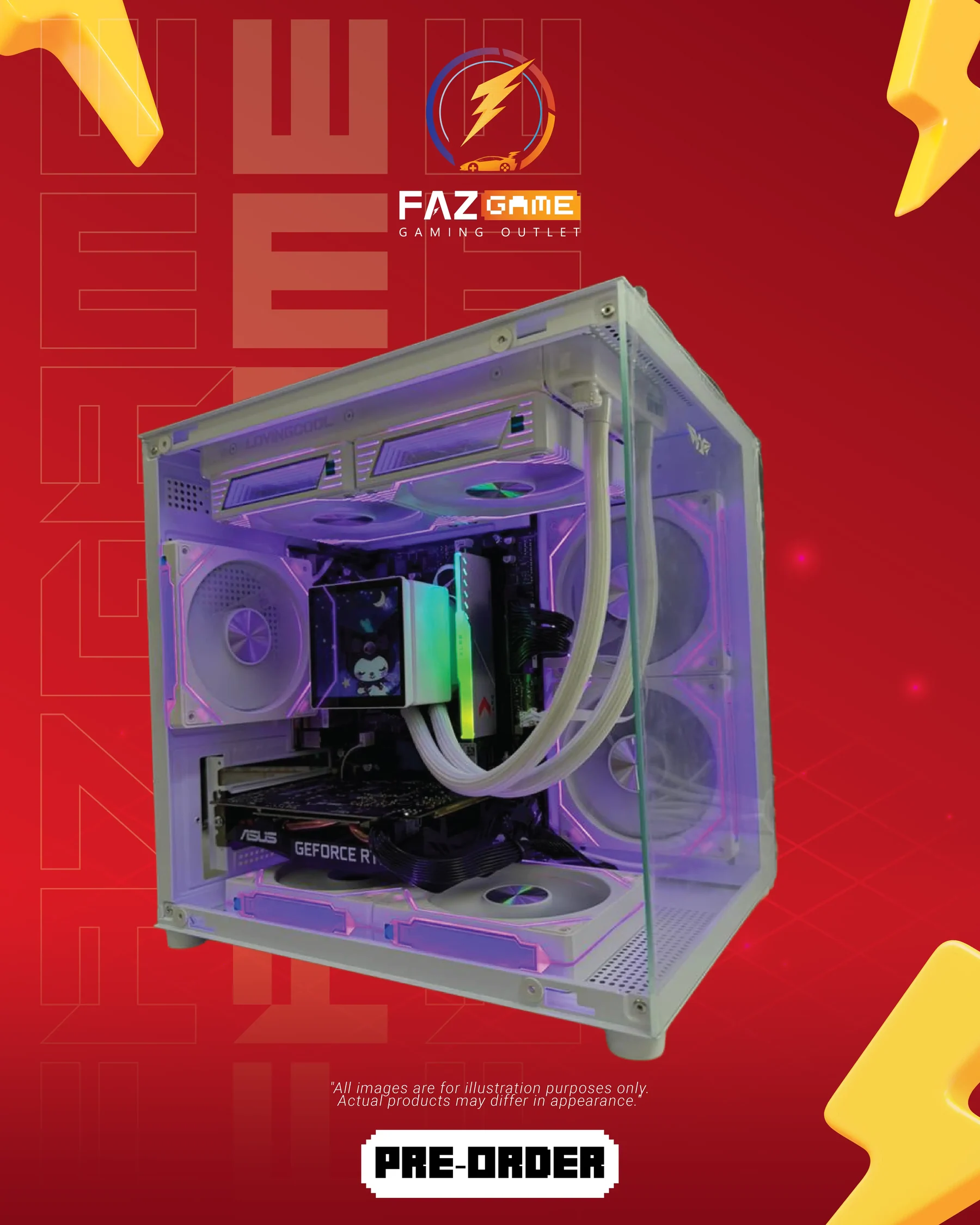 White Setup RTX 3050 6GB gaming PC